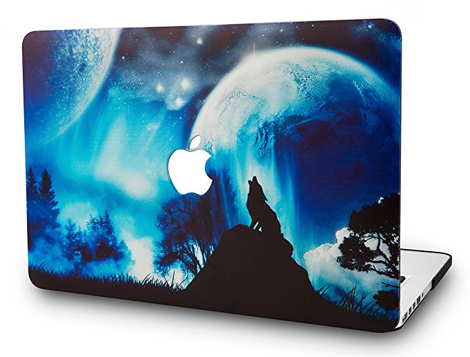 KEC MacBook Pro 13 Case 2017 & 2016 Plastic Hard Shell Cover A1706 / A1708 with/without Touch Bar Space Galaxy (Wolf)