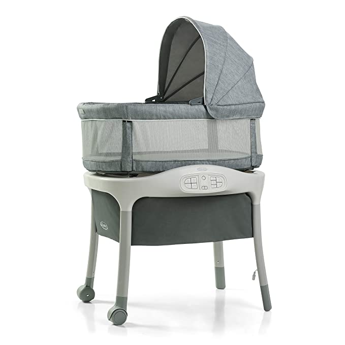 Graco Move 'n Soothe Bassinet | Baby Bassinet with Movement, Vibration and Sound Settings to Help Soothe Baby, Mullaly