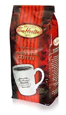 Tim Horton's 100% Arabica Medium Roast, Original Blend, Whole Bean Coffee, 2 pound