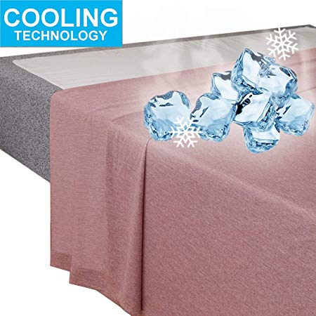 Freshmint Luxury Cooling Flat Sheet King Size, Comfort Breathable Soft & Silky Quick Dry, Wrinkle Resistant Machine Washable