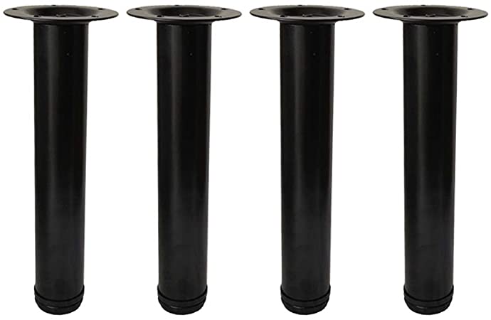 QLLY 12 inch Adjustable Metal Table Legs, Coffee Table Leg, End Table Leg, Furniture Leg Set, Set of 4 (Black)