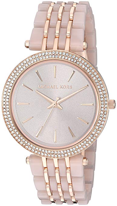 Michael Kors Darci Rose Goldtone And Blush Acetate Watch