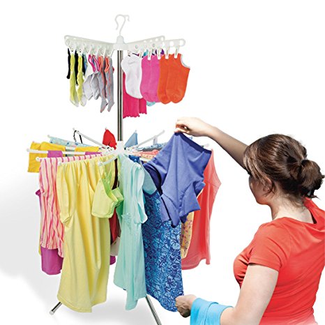 Abco 2 Tier Clothes Drying Rack - Laundry Drying Rack for Both Indoor & Outdoor Uses - Can Dry 64 Clothes at Once - Allows for Full Length Drying - Easy to Assemble & Store Clothes Hanging Rack