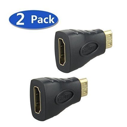 HDMI Mini Adapter,VCE® (2-PACK) Gold Plated HDMI Mini Converter,HDMI Type C Adapter for Laptop, Camcorder, Camera and Other Devices