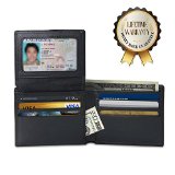 RFID Blocking Leather Wallet Stop Electronic Pick Pocketing and Identity Theft Counters Identity Theft and Credit Card Data Breaches by Blocking RFID Scans