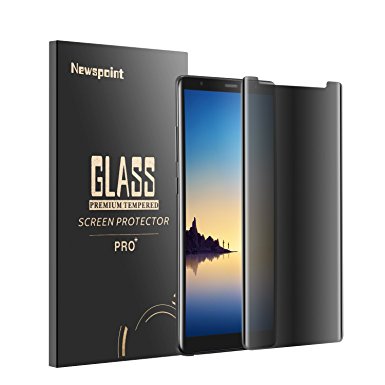 Galaxy Note 8 Screen Protector(Privacy),Newspoint [Case Friendly] 9H Hardness,Bubble Free,Anti-Scratch,Easy Installation-3D Curved Tempered Glass Screen Protector for Samsung Galaxy Note 8-Black