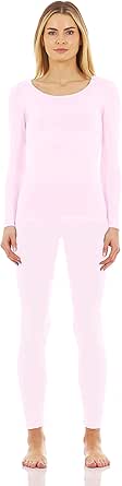 Thermajane Long Johns Thermal Underwear for Women Fleece Lined Base Layer Pajama Set Cold Weather