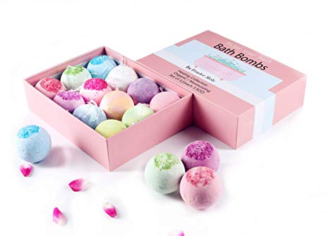 Fonder Mols Bath Bombs Gift Set of 12 for Women - Spa Bubble Fizzies for Dry Skin Moisturize 12X3.5oz - Perfect Christmas Gift Mothers Day Gifts Idea For Her, Wife, Girl friend