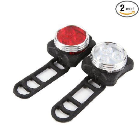 Sportsun Usb Rechargeable Led Bike Light Set-Bike Headlight/Taillight Combination, USB Rechargeable (Includes USB Cable)-Great Addition to Your Bike Lighting Parts & Accessories (Pack of 2)