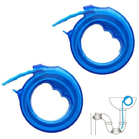 Daixers 2PCS Hair Drain Clog Remover Drain Relief Tool for Drain Cleaning Blue 17''(2 Pairs)