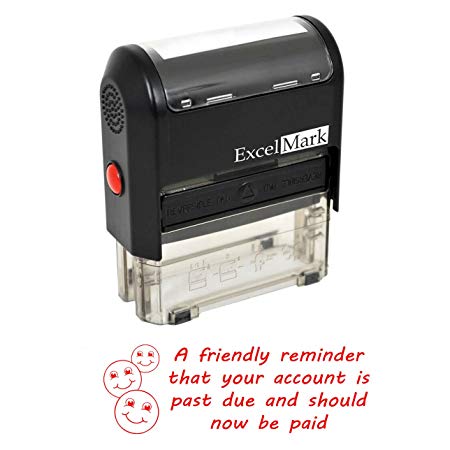 FRIENDLY REMINDER PAST DUE - Self Inking Bill Collection Stamp in Red Ink