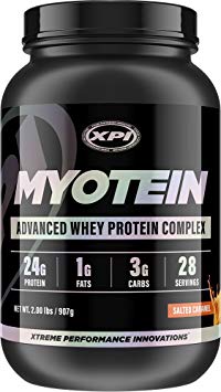 XPI Myotein Protein Powder (Salted Caramel, 2lbs) - Best Whey Protein Powder Complex - Great Tasting - Hydrolysate, Isolate, Concentrate, Colostrum, & Micellar Casein