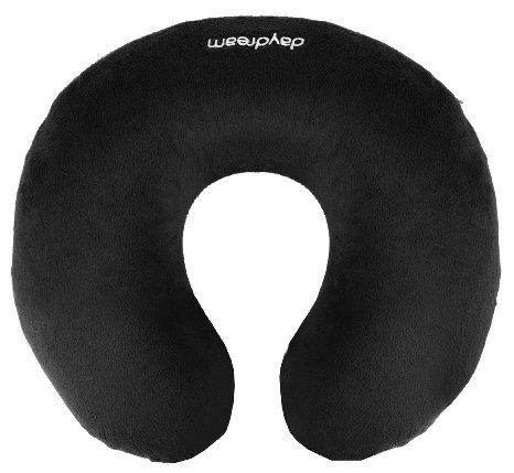 daydream Travel Neck Pillow with Memory Foam, black (normal density)
