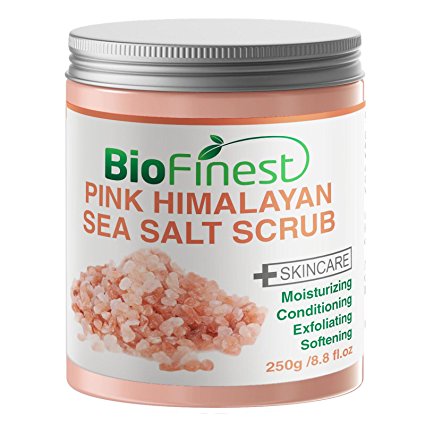 Biofinest Himalayan Body Scrub - with Dead Sea Salt/ Organic Argan Oil, Vitamin E, Essential Oils - Best For Deep Skin Cleansing (250g)