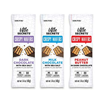 Little Secrets All Natural Fair Trade Gourmet Chocolate Wafers - (3 Bar Variety Pack) - The World's Most Unbelievably Delicious Chocolate Candy