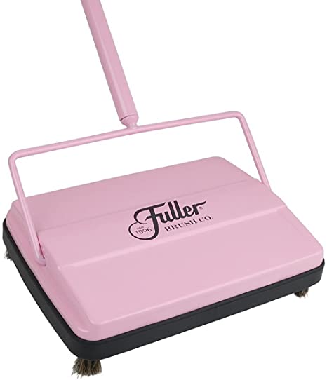 Fuller Brush Electrostatic Low-Pile Carpet and Floor Sweeper-9 Inch Cleaning Path (Pink)