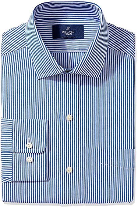 BUTTONED DOWN Men's Classic Fit Stripe Non-Iron Dress Shirt