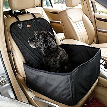 Kisspet 2 in 1 Pet dog car supplies thick waterproof single front seat pet car mat (Black)