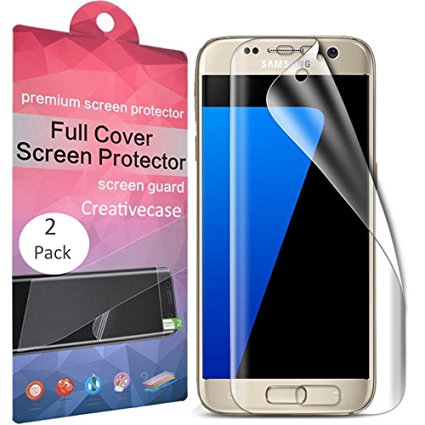 Galaxy S7 Edge Screen Protector,S7 Edge Screen Protector,Creativecase 2-Pack [Full Coverage][Case Friendly][Not Glass][Anti-Scratch] Clear Screen Protector for Samsung Galaxy S7 Edge