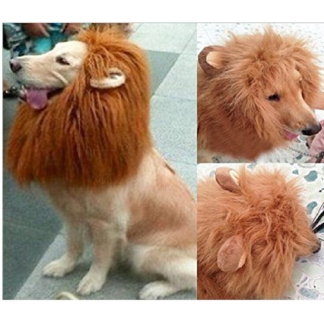Gimilife Dog Costume Lion Mane Wig