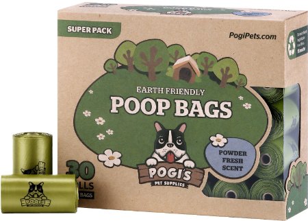 Pogi's Poop Bags - Large, Earth-Friendly, Scented, Leak-Proof Pet Waste Bags