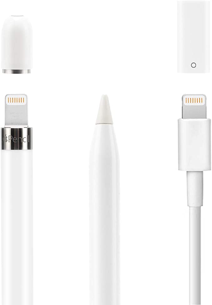 Tranesca All-in-one Replacement Set Compatible with Apple Pencil Generation 1 (Replacement Apple Pencil Cap  Apple Pencil Adapter Apple Pencil tip, one Each, 3 in a Pack)