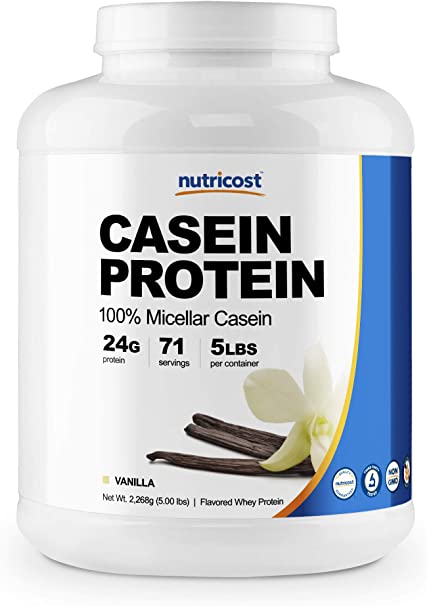 Nutricost Casein Protein Powder 5lb Vanilla - 100% Micellar Casein