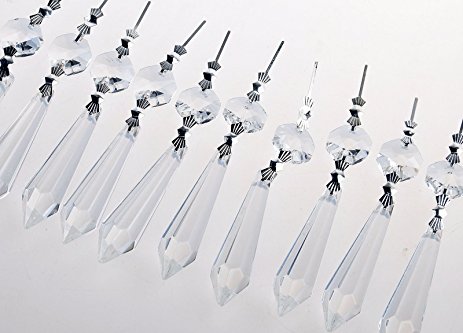 Sun Cling Clear Chandelier Icicle Crystal 50mm, Pack of 20