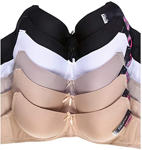 MaMia Women's Full Cup Push Up Lace Bras (Pack of 6)