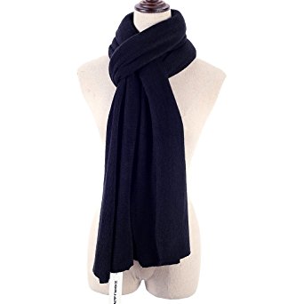 ZORJAR Solid Color Plush Fashion Knit Cashmere Feel Long Scarf Winter Shawl 86"x19.6"