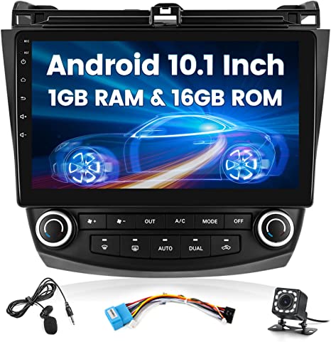 for 7th 2003-2007 Honda Accord Radio 10.1 Android Car Stereo Double Din Radio with Navigation, Support GPS Bluetooth FM WiFi SWC, Mirror Link Backup Camera, Built-in Canbus Decoder