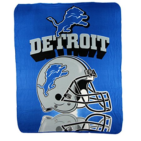 Detroit Lions Reflecting Helmet Lightweight Fleece Blanket (Measures 50" x 60")