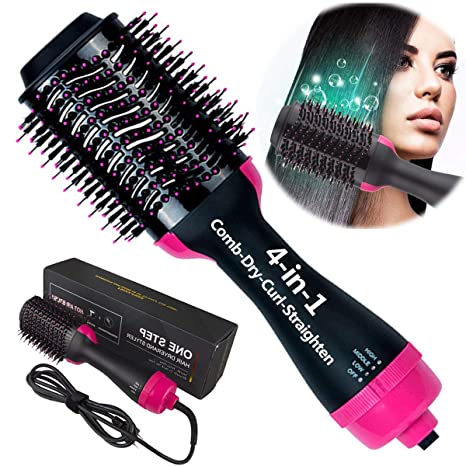 One step hair dryer and styler 4-in-1 multifunctional Hot air brush can replace straightener-curling-comb-dryer,one step hair dryer and volumizer brush Feature Anti-scald Reduce Frizz & Static Styling