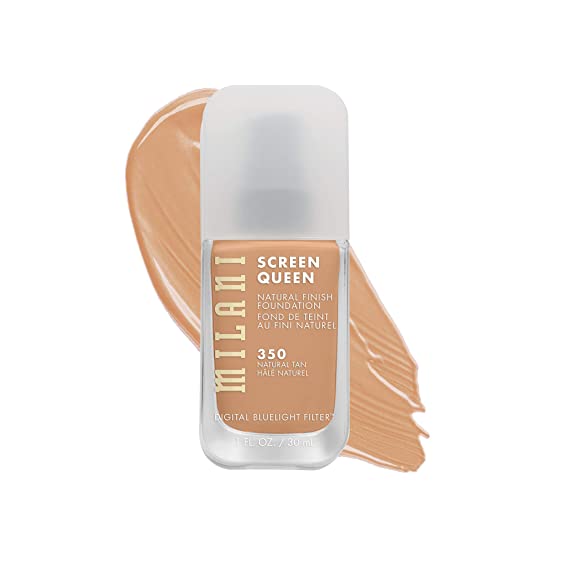 Milani Screen Queen Liquid Foundation Makeup - Cruelty Free Foundation With Digital Bluelight Filter Technology (Natural Tan)