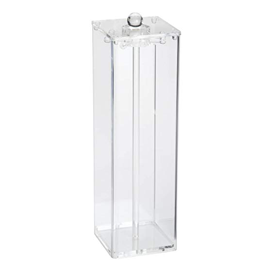 Miles Kimball Clear Acrylic Jewelry Necklace Stand Holder and Display Organizer, 4” Square x 13” High