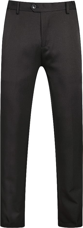 Keevoom Mens Stretch Slim Fit Front Flat Casual Dress Pants