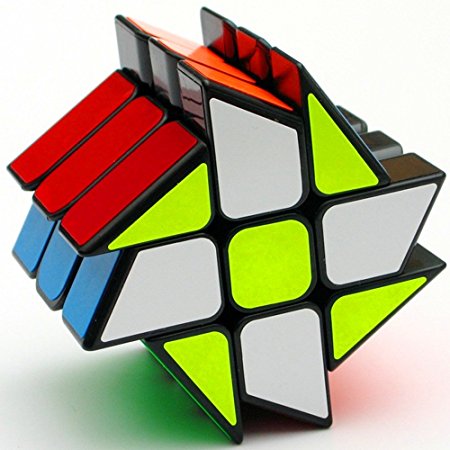 CuberSpeed Yongjun YJ Windmill V2 3x3 Black magic cube YJ Wheel with half bright sticker Fenghuolun 3x3x3 speed cube puzzle