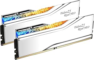 G.SKILL Trident Z5 Royal Neo Series (AMD Expo) DDR5 RAM 32GB (2x16GB) 8000MT/s CL38-48-48-128 1.45V Desktop Computer Memory UDIMM - Silver (F5-8000J3848H16GX2-TR5NS)