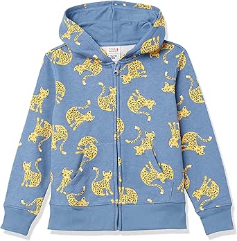 Amazon Essentials Girls and Toddlers' Fleece Zip-Up Hoodie Sweatshirt