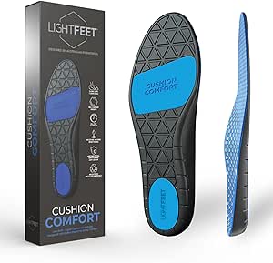 LightFeet Cushion Comfort Insoles: Super Soft and Comfortable Insoles | Designed by Australian Podiatrist with Gel and Memory Foam | Reduces Impact & Joint Stress | Provides All-Day Comfort - L