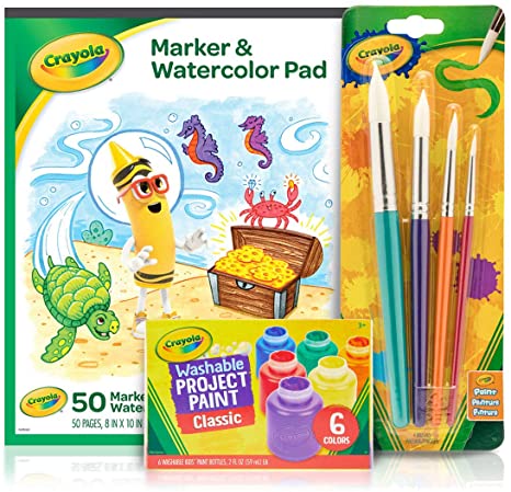 Crayola Kids Paint Set, Craft Supplies, Amazon for Kids, Ages 3, 4, 5, 6, 7