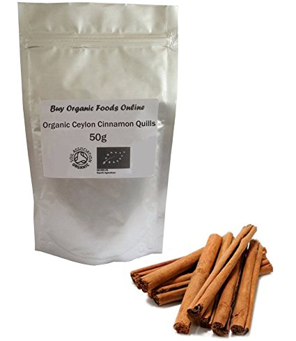 50g True Organic Ceylon Cinnamon Quills Sticks Grade *A* Premium Quality! Soil Association Certified FREE P&P
