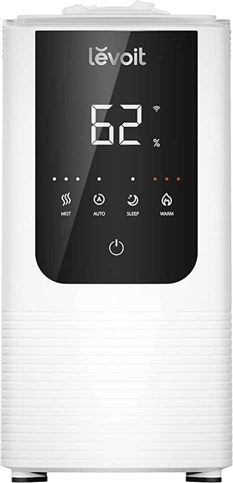 LEVOIT OasisMist Smart Cool and Warm Mist Humidifiers for Bedroom Large Room Home, Auto Customized Humidity, Ultrasonic Top Fill Oil Diffuser for Baby and Plants, Quiet, 4.5L, White