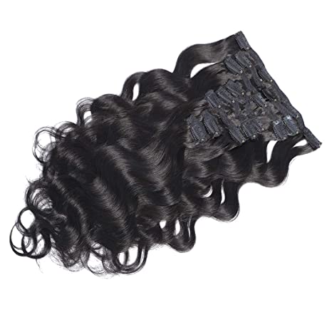 RACILY Clip in Hair Extensions Brazilian Body Wave 100% Unprocessed Virgin Human Hair Cheap 8 Pieces/Lot 125g with 16 Clips