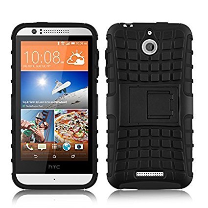HTC Desire 510 - Premium Quality Shockproof Defender Plastic Hard Back Case Cover   Free Clear Screen Protector   Polishing Cloth
