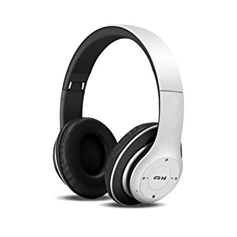 Wish House Bluetooth Headphones On Ear, 40mm Driver Wireless Headset Foldable with Mic, Wired and Wireless Headphones for Cell Phone (White)