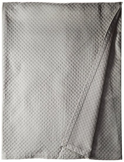 Natural Comfort Matelasse Blanket Coverlet, Retro Polka Dot Pattern, Queen, Light Grey