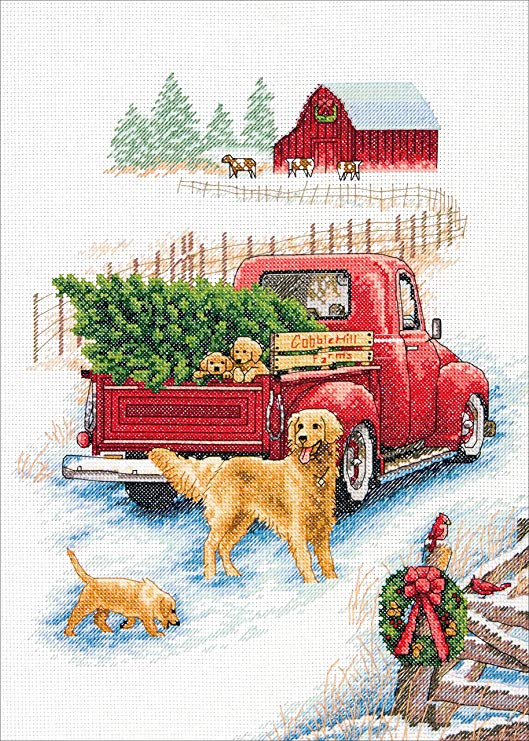Dimensions 'Winter Ride' Counted Cross Stitch Kit, 14 Count Ivory Aida Cloth, 10'' x 14''