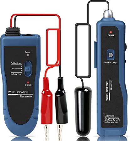 Kolsol Underground Wire Locator Cable Tester F02 Pro with Rechargeable 1100mAh Battery for Locate Wires and Control Wires Cables Pet Fence Wires