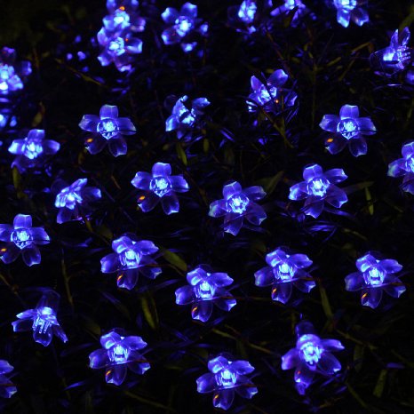 InnooTech Flower Garden Light Solar Powered Fairy String Light Outdoor Patio Lights for Wedding Party Indoor Fence Lawn Holiday Decoration(5M/50 Led Blue)